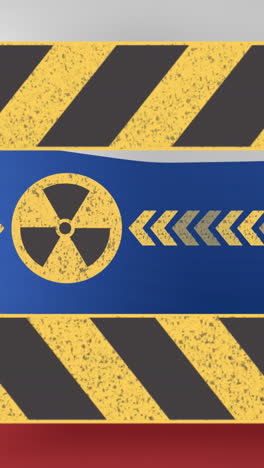 animación del símbolo radiactivo sobre la bandera de rusia