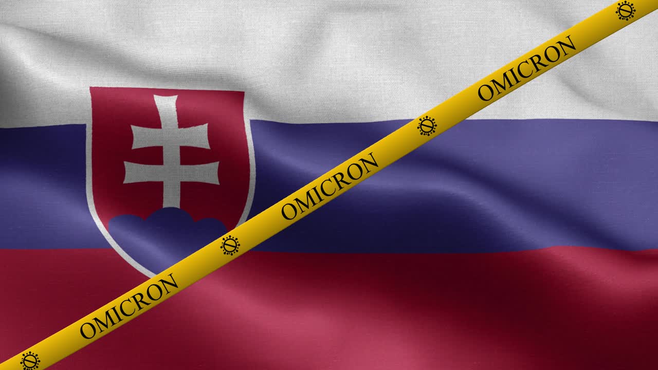 variante de omicron y franja de prohibición en la bandera de eslovaquia - bandera de eslovakia