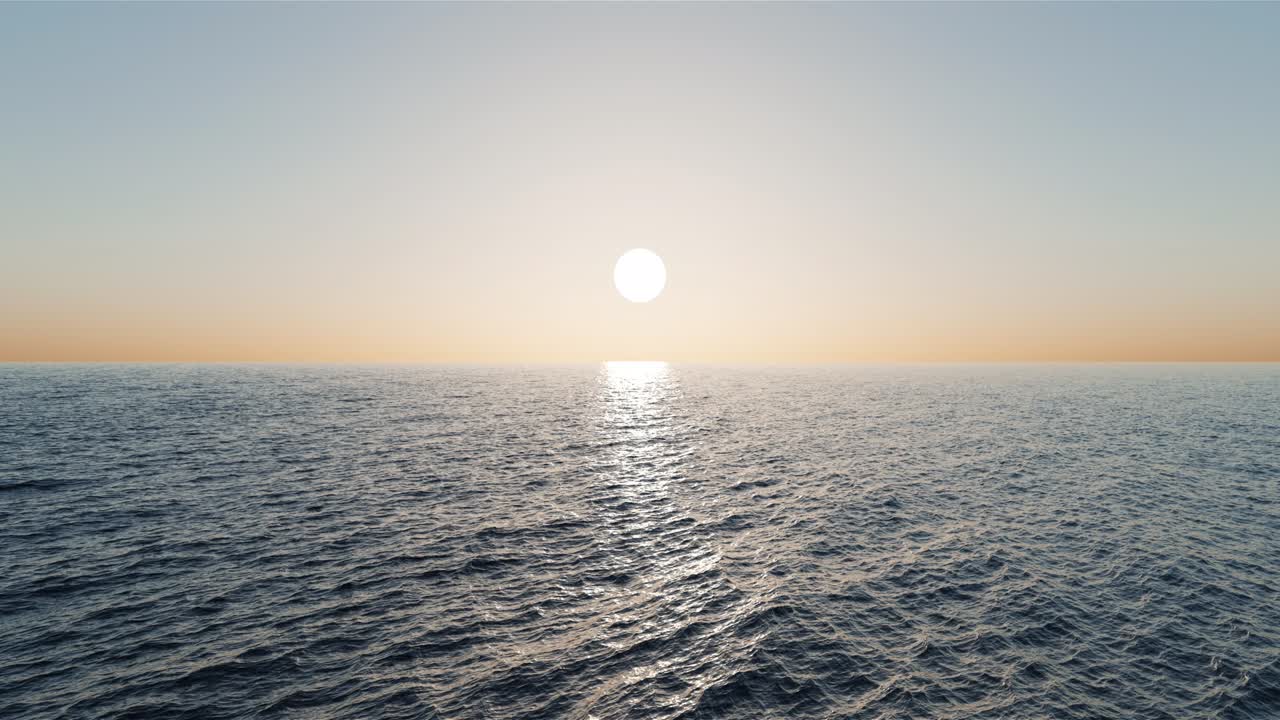 3d 렌더링: 파도와 함께 아름다운 파란 바다