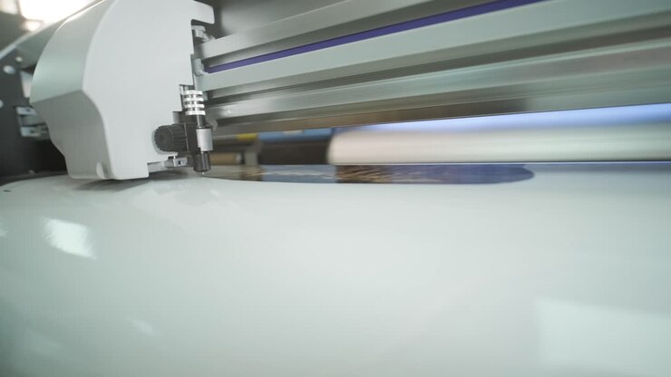 Large format printing of stretch ceilings