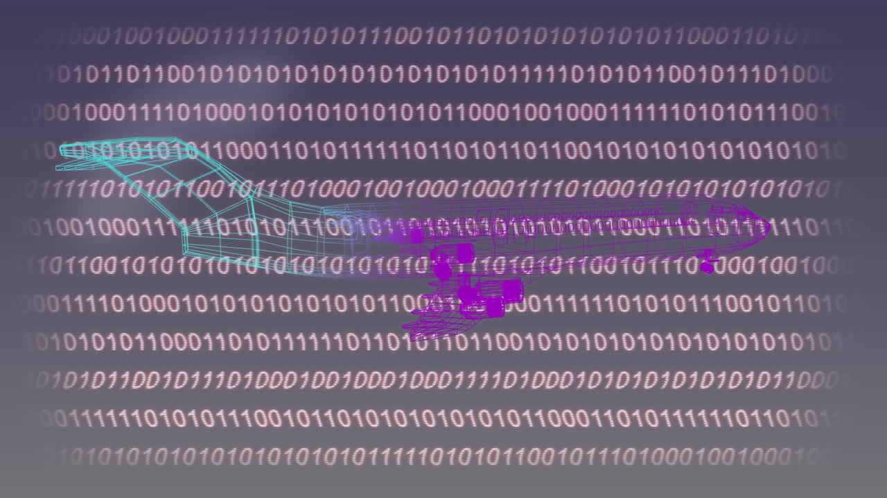 Animation of digital plane over data processing