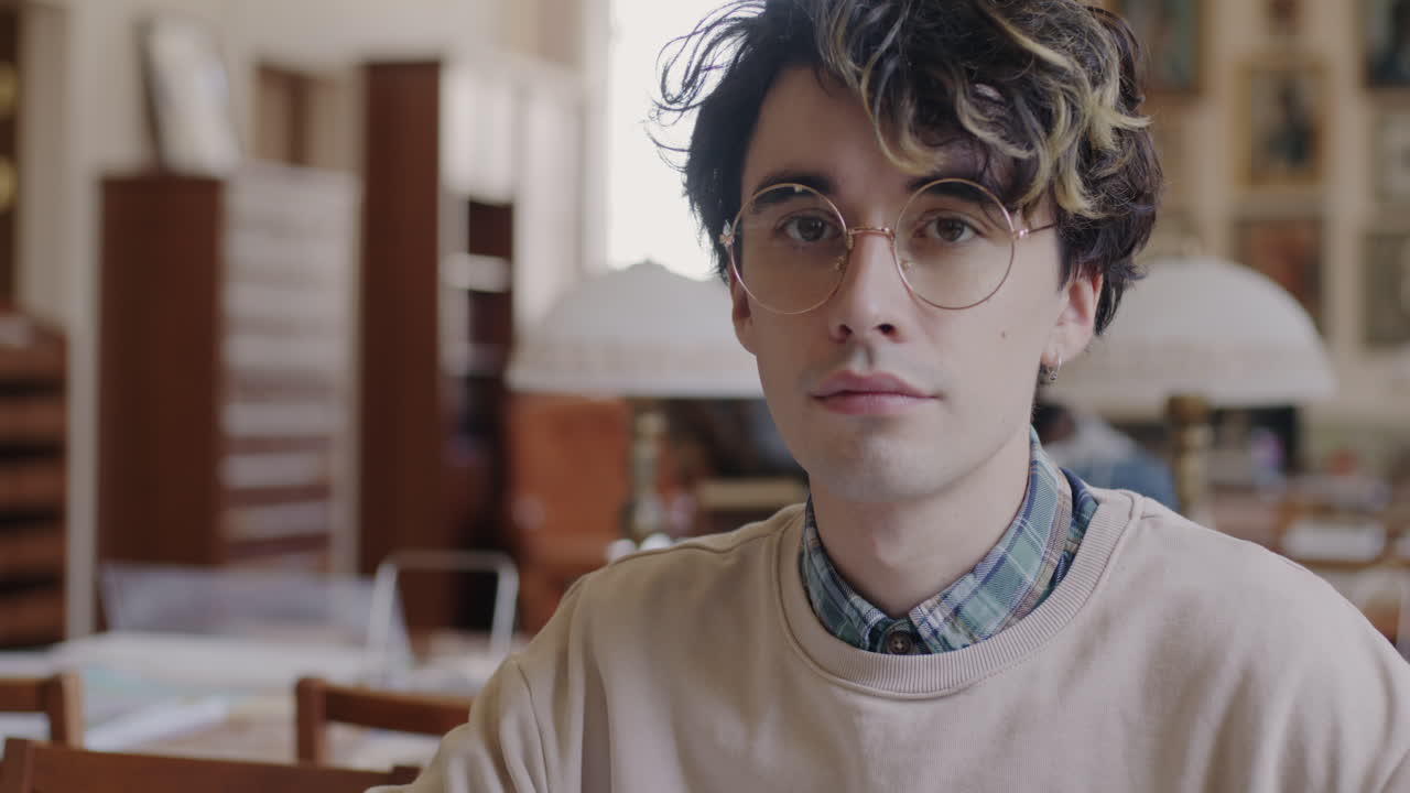 Young Man in a Library