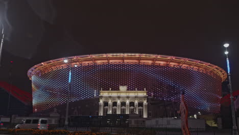 illuminated stadium at night