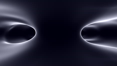 captivating digital rendering of spinning black holes radiating white light