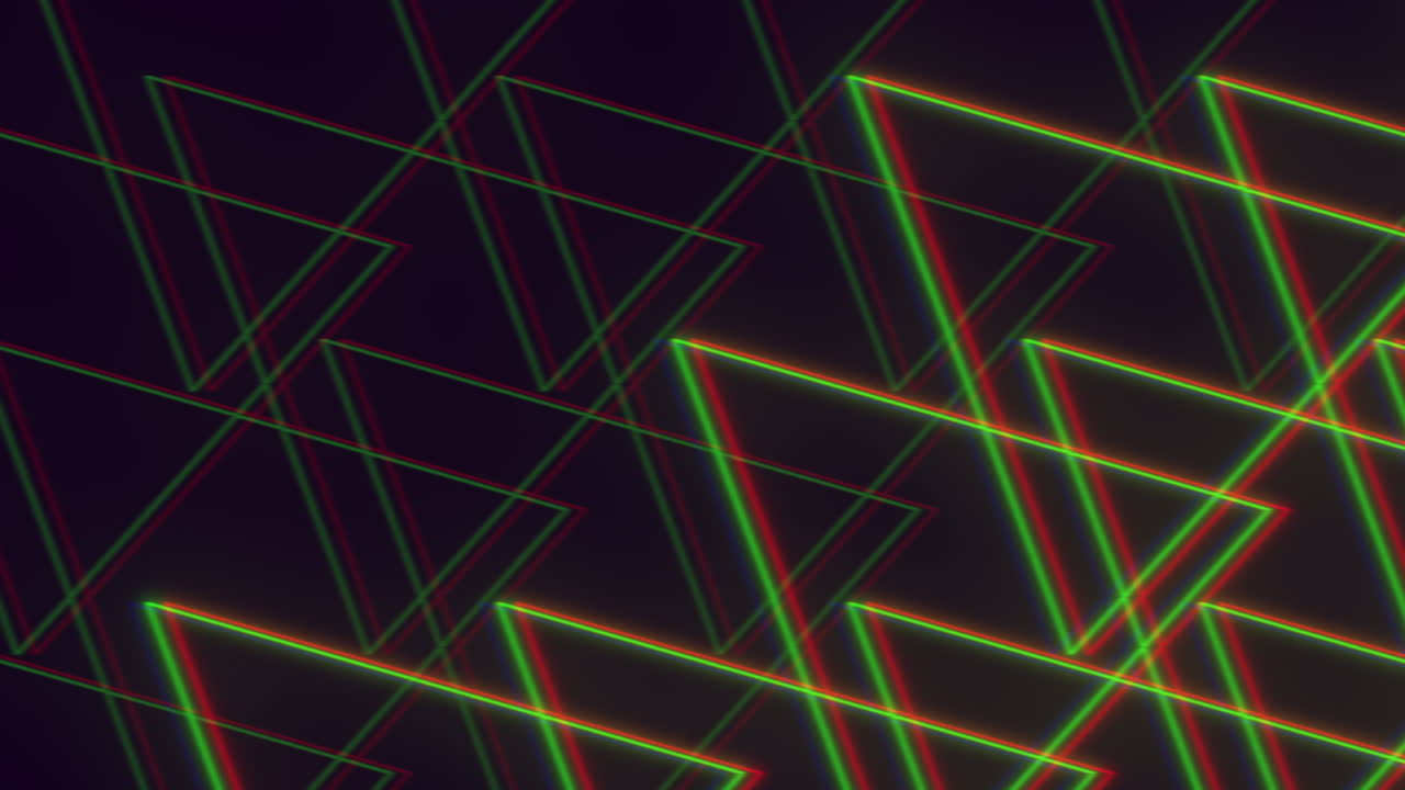 Colorful geometric triangle pattern with red, green, and yellow lines