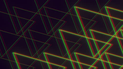 colorful geometric triangle pattern with red, green, and yellow lines
