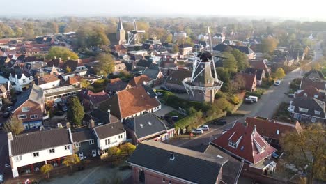 the village of winsum form above with its iconic windmills