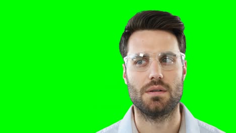 man with protective eyewear