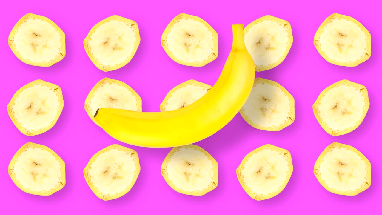 움직이고 회전하는 과일과 함께 애니메이션 영화