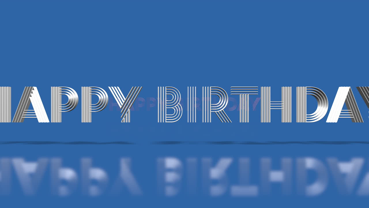 texto de feliz cumpleaños rodante en degradado azul