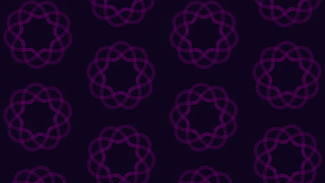 Colorful illusion and abstract flowers pattern on black gradient
