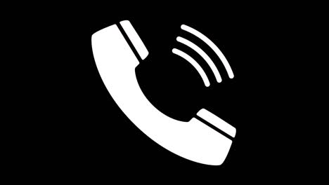 call ring icon animation on transparent background with alpha channel.