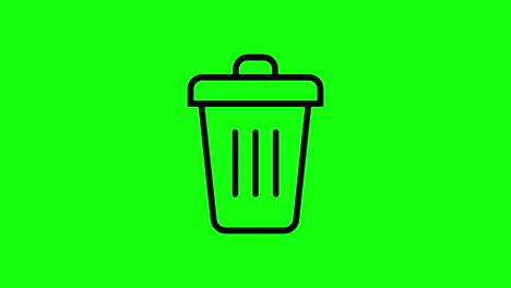 transparent trash bin icon flat garbage recycle green screen animation chroma key