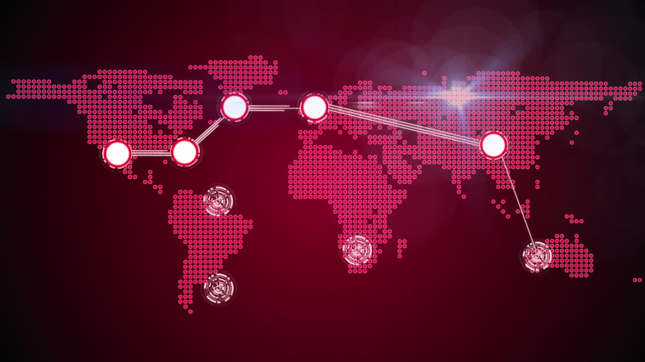 세계 지도에 대한 스과 연결의 애니메이션