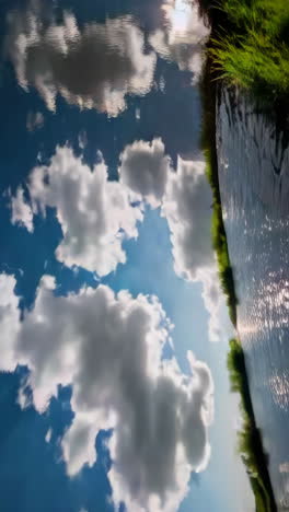 serene river landscape with bridge reflection