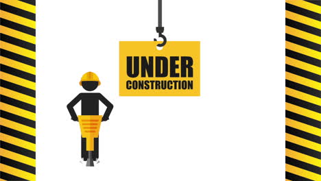 carretera de señal en construcción