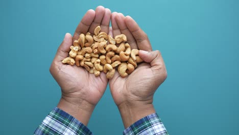 Cashews in Hands