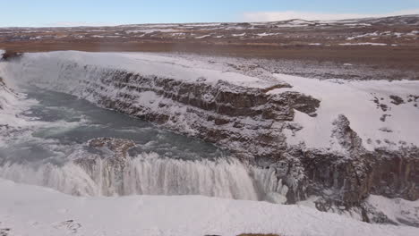 cascada de gulfoss en el sur de islandia en invierno 30fps 4k