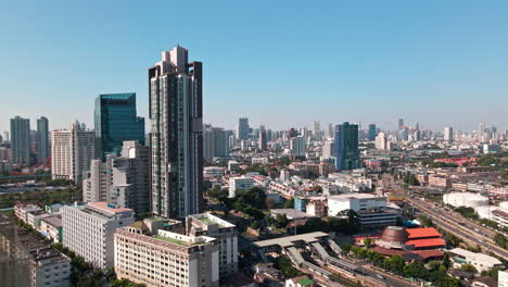 bangkok thailand aerial city view drone footage over the city