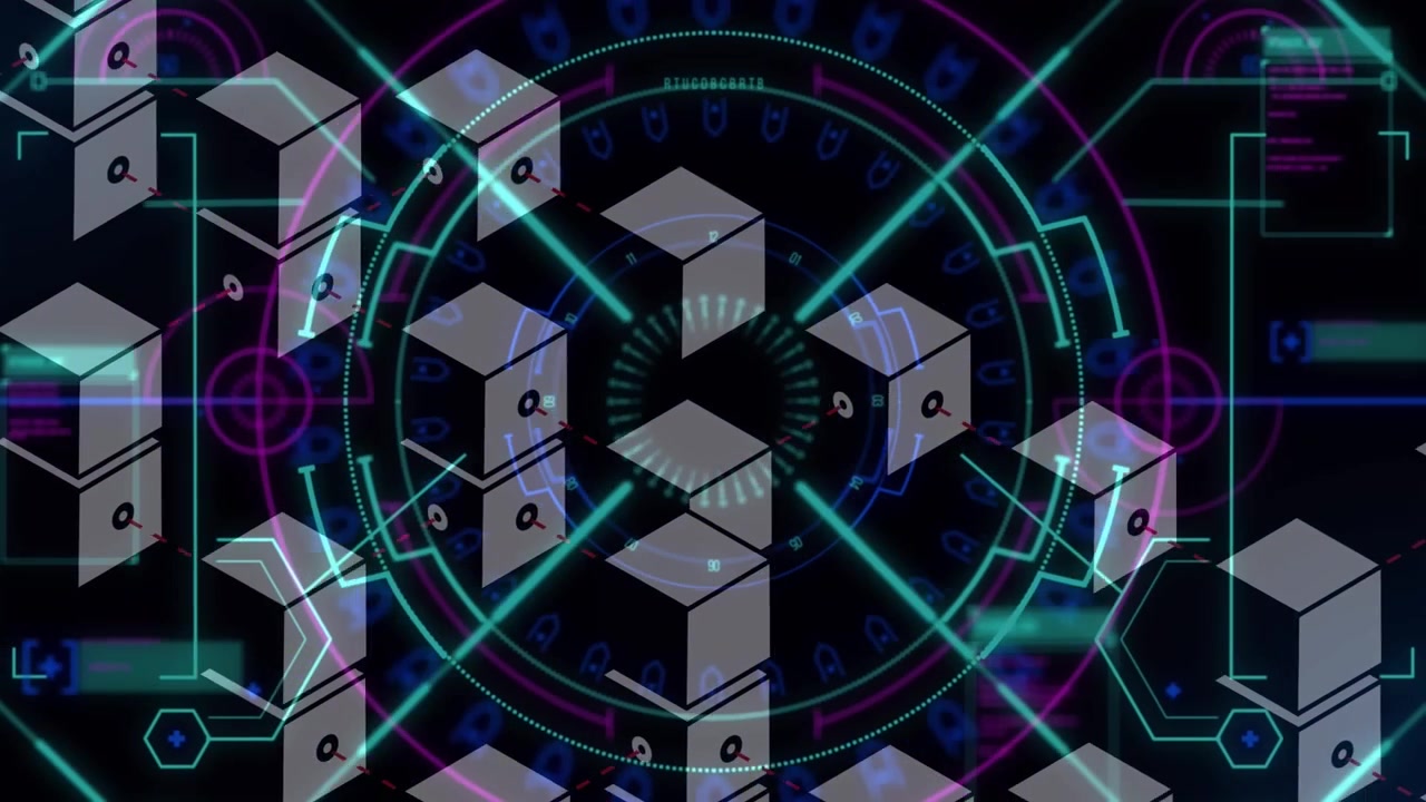 Animation of cubes over scope scanning