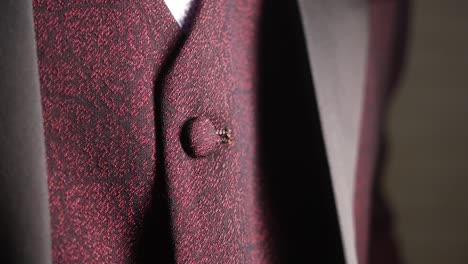 close-up of a man's suit vest