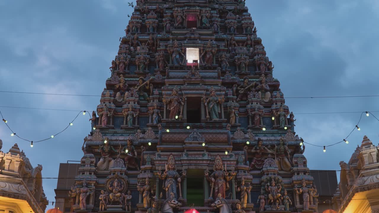Colorful Gopuram of a Hindu Temple