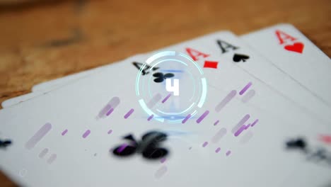 animación de la exploración del alcance con cartas de juego