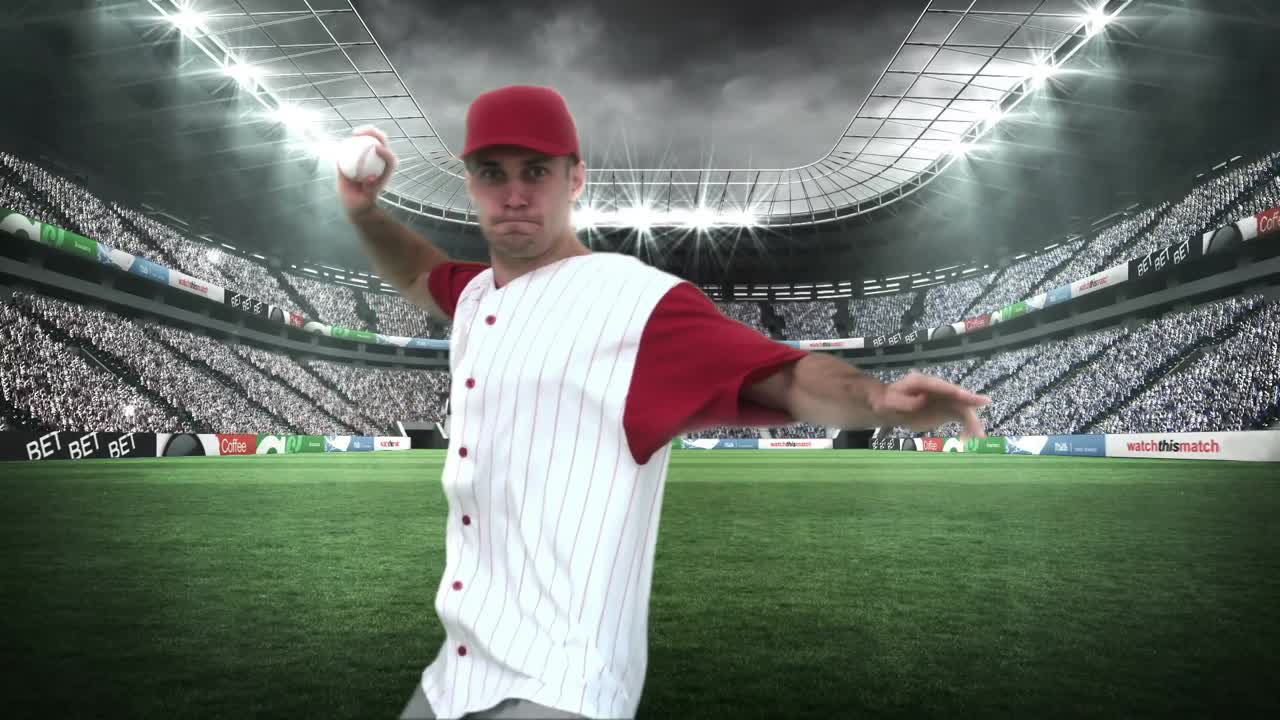 lanzador de béisbol lanzando una pelota