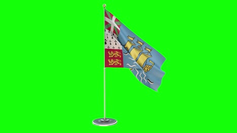 세인트 피에르와 미론 (saint pierre and miquelon) - 기둥 위에 흔들리는 발의 3d 일러스트레이션