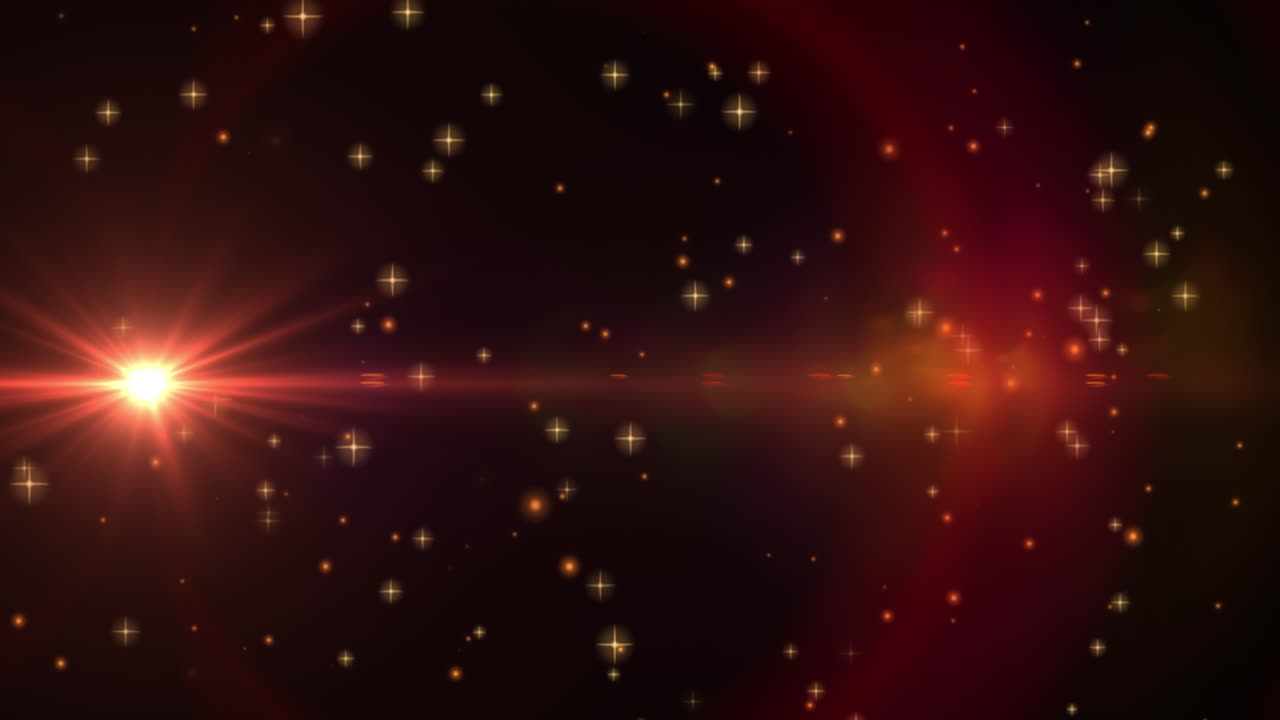 검은 바탕에 여러 개의 별과 밝은 반점의 애니메이션