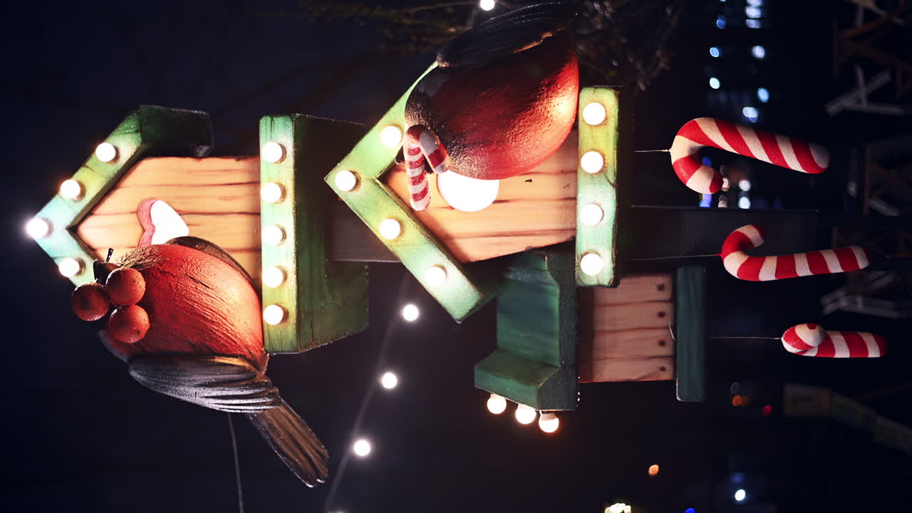 Bright lights and colorful decorations fill the night as visitors explore the festive market. Unique ornaments and holiday joy create a lively atmosphere for all