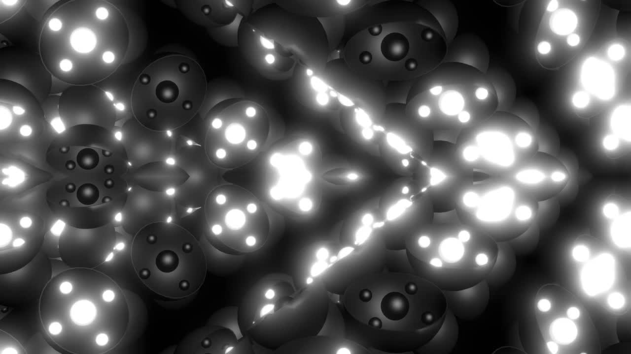 Abstract Geometric Pattern with Glowing Spheres