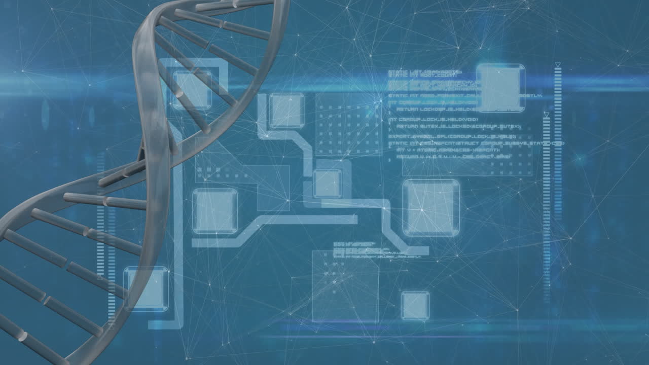 Animation of dna strand and data processing