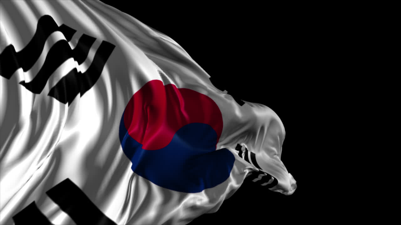la bandera de corea del sur ondeando