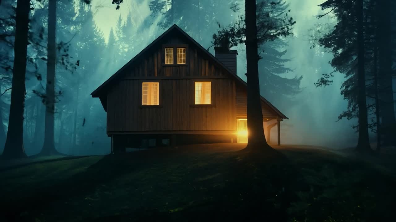 Eine Hütte im Wald