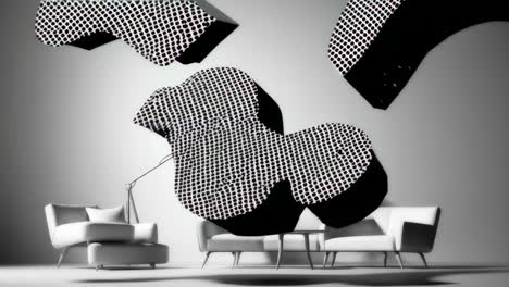 modern living room interior design with abstract art