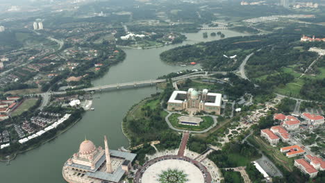 aerial of dataran putra and prime minister’s office in kuala lumpur