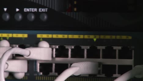 network equipment with cables and ip address display