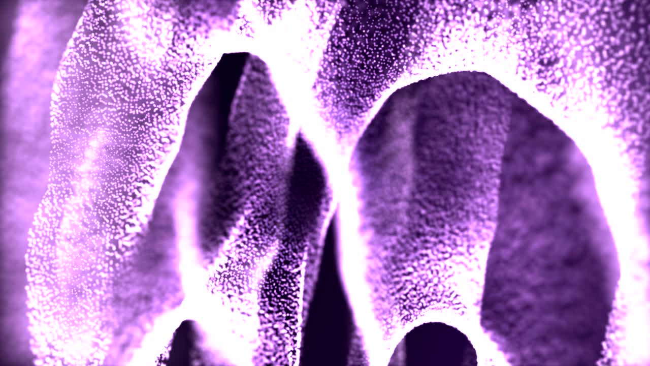 loop de fondo de movimiento de neón elegante y abstracto con partículas bailantes