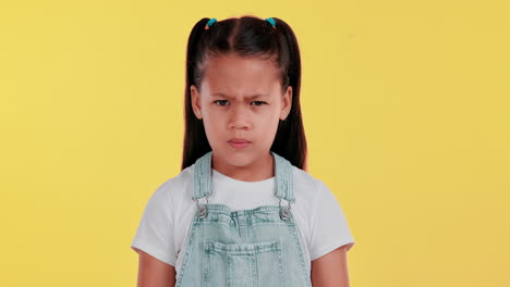 Portrait of an angry little girl