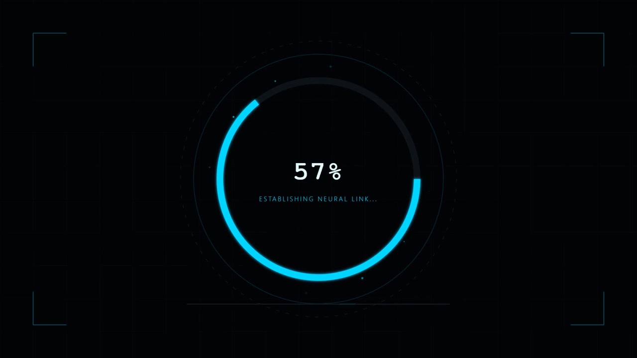 Digital Loading Progress Circle with Futuristic Data Interface