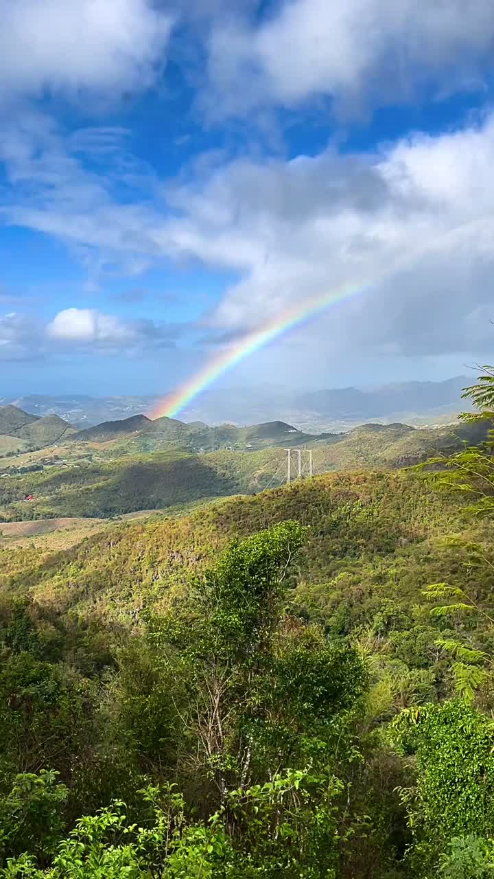 arco iris sobre una cordillera