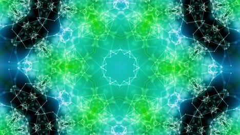 vj loop green neon kaleidoscope. seamless animation.