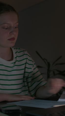 woman working late at night