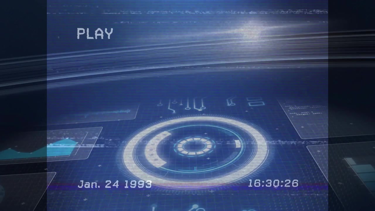 Bursting light glitching initiating PLAY overlay pulsing ring rising upward illustrating retro data