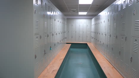 locker room with lockers slow motion