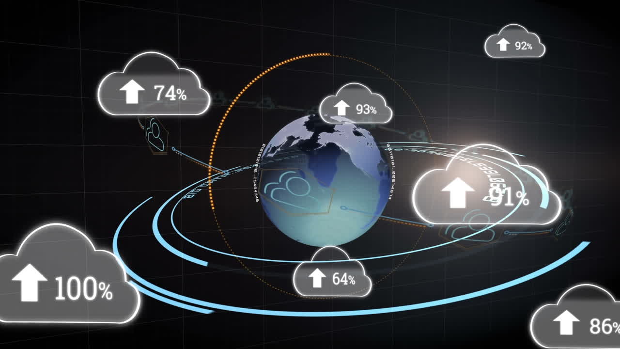 animación de nubes con un número creciente en todo el mundo
