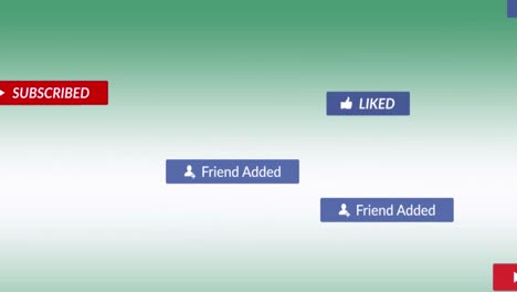 animación de iconos de medios en fondo verde