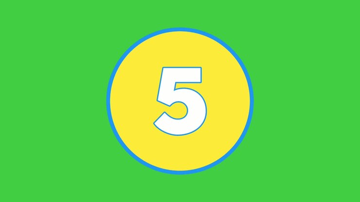 Countdown ten to zero cartoon animation green screen