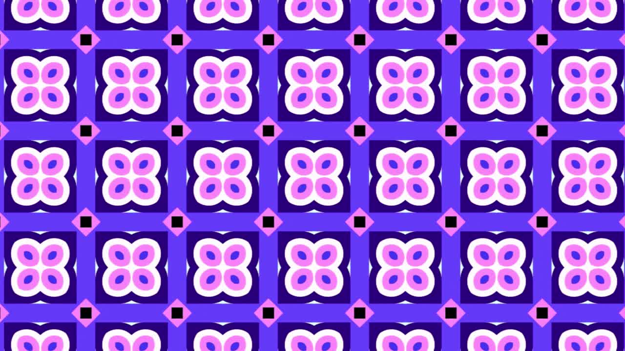 Seamless pattern with abstract ornament background animation